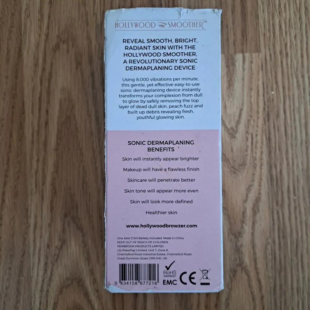 NEW Hollywood Smoother SONIC Dermaplaning Facial Exfoliation & Hair Removal